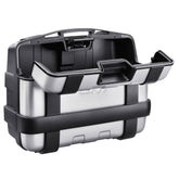 Set di valigie Givi TRK33B Trekker, 33 litri, alluminio anodizzato. Apertura superiore e sicurezza garantita.